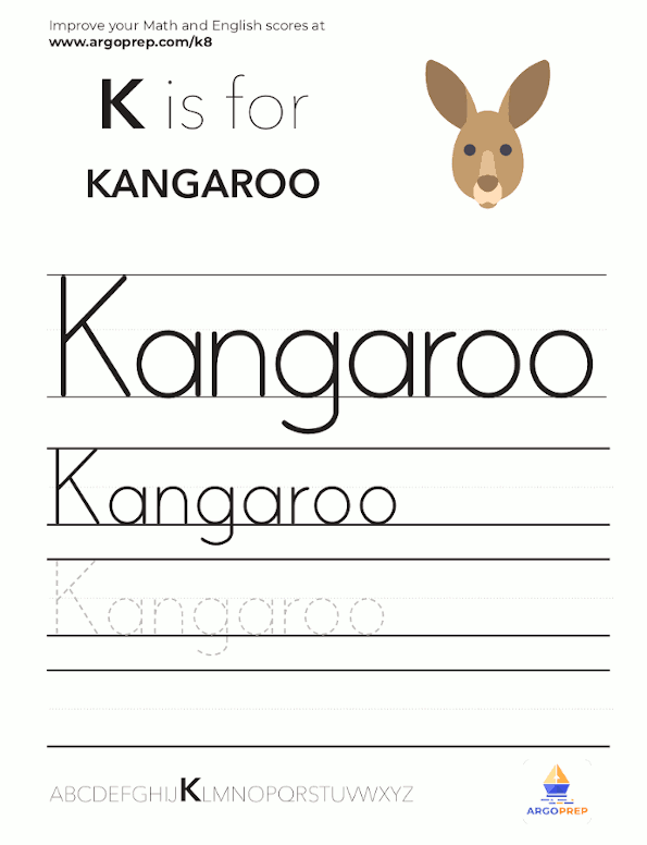 Trace the word “Kangaroo”