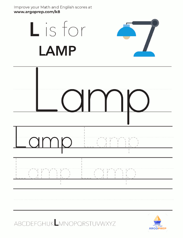 Trace the word “Lamp”