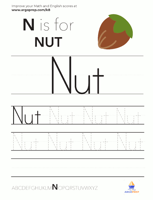 Trace the word “Nut”