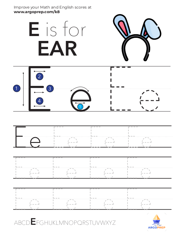 Trace Letter "E"