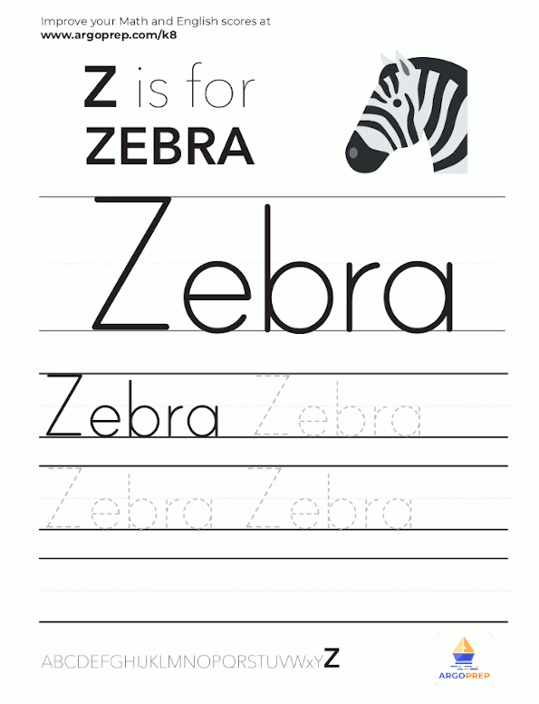 Trace the word “Zebra”