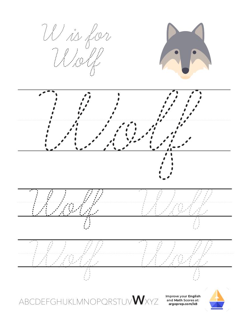 Cursive W is for Wolf