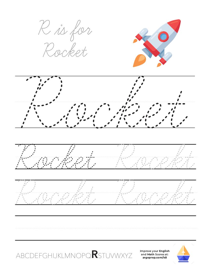 Cursive R is for Rocket