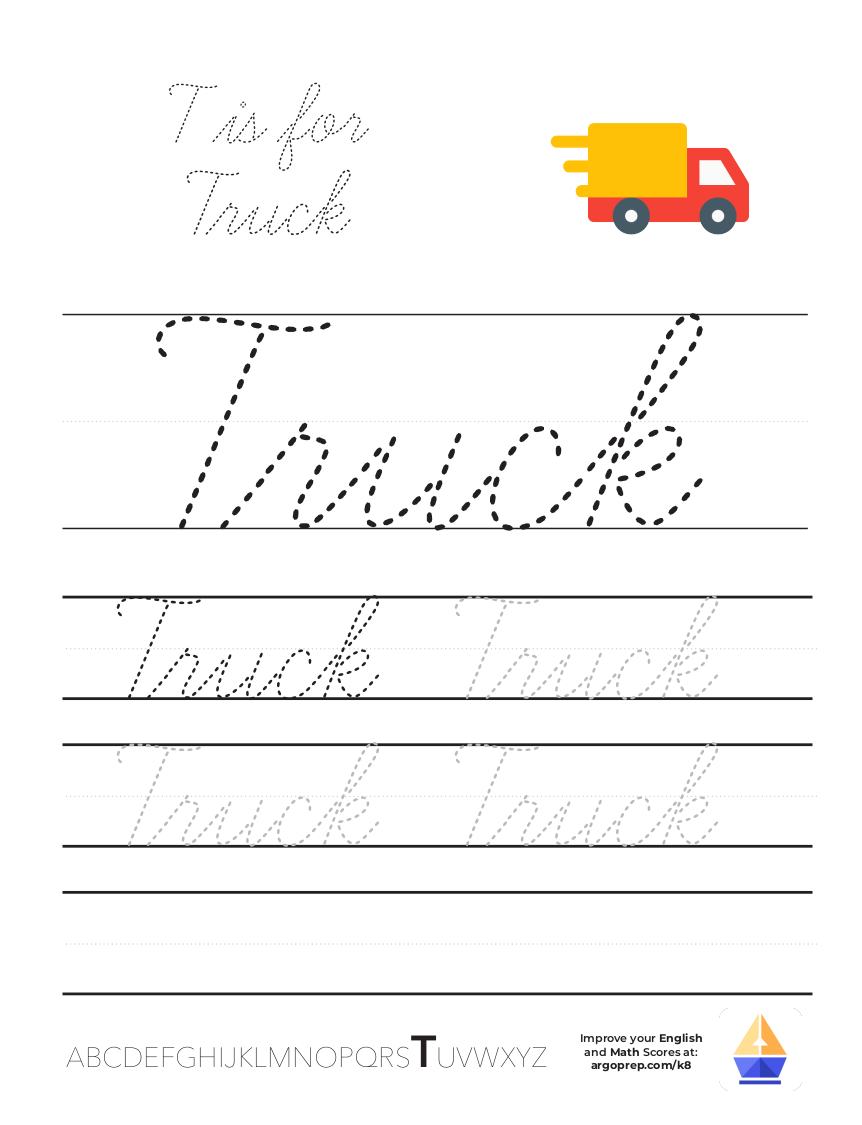Cursive T is for Truck