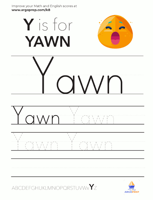 Trace the word “Yawn”