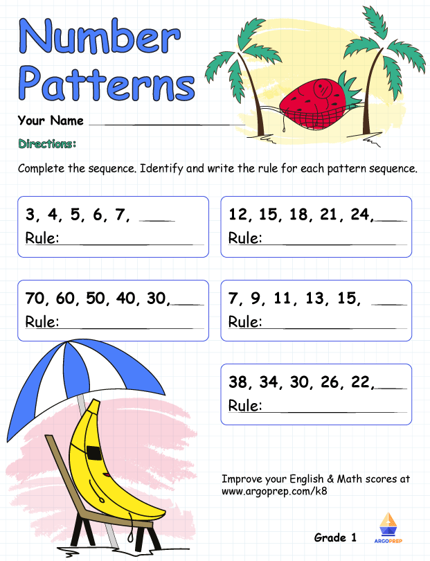 Number Pattern Worksheet