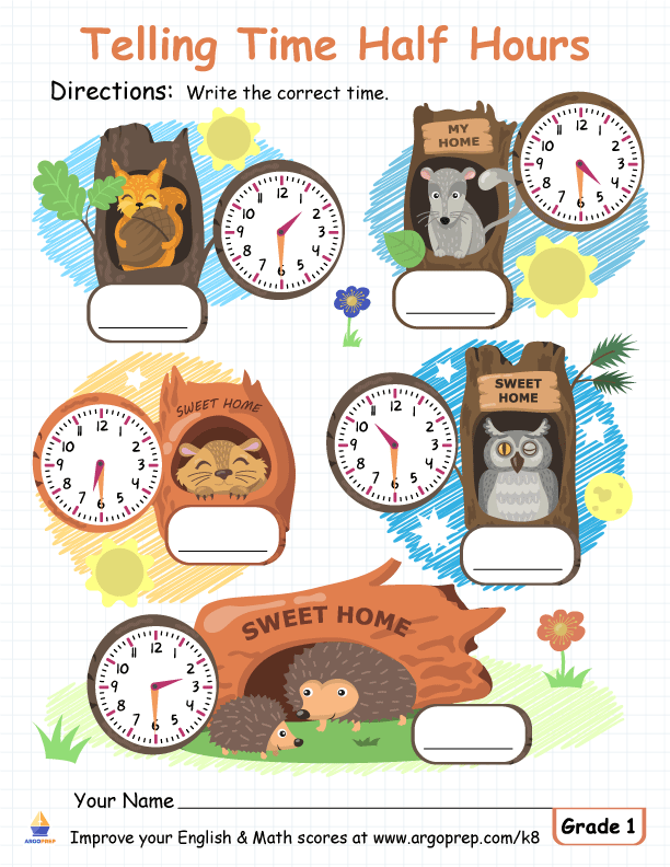 Telling Time Half Hours_1
